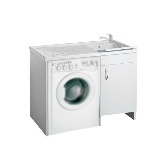 Mobile in legno con lavatoio + coprilavatrice mod. Idex - Versione SX