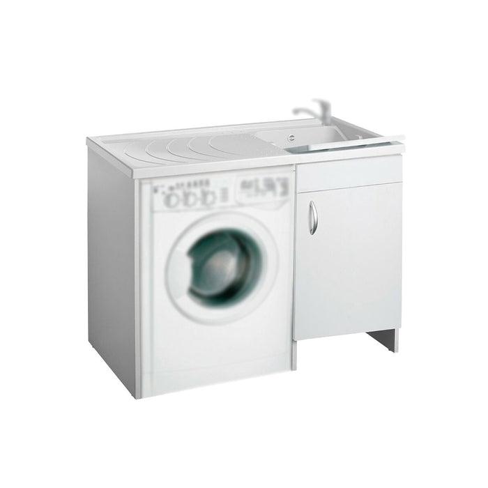 Mobile in legno con lavatoio + coprilavatrice mod. Idex - Versione DX