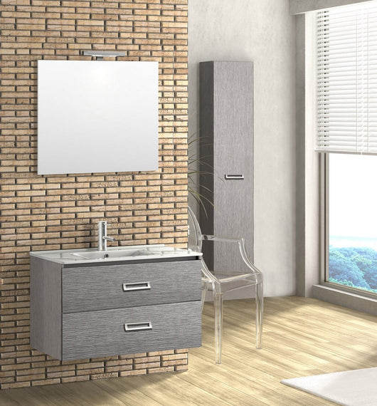Composizione mobile bagno 90 cm bianco FANTASY Grigio