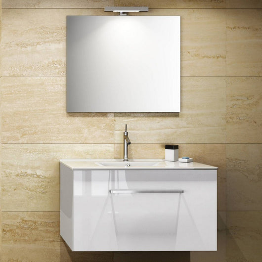 Composizione mobile bagno 90 cm completa Kio Bianco Lucido