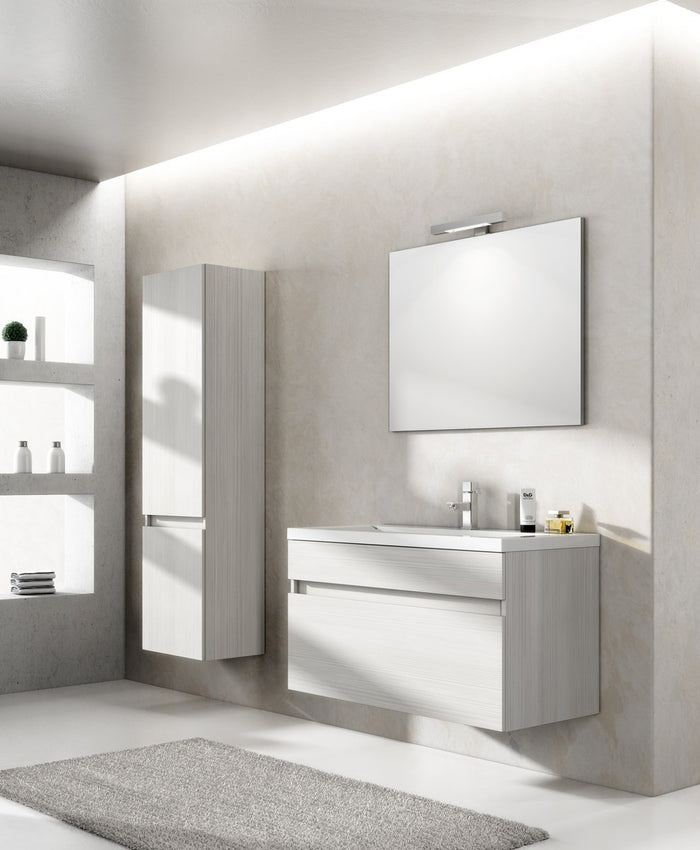 Composizione mobile bagno 90 cm PERSEO Larice Bianco