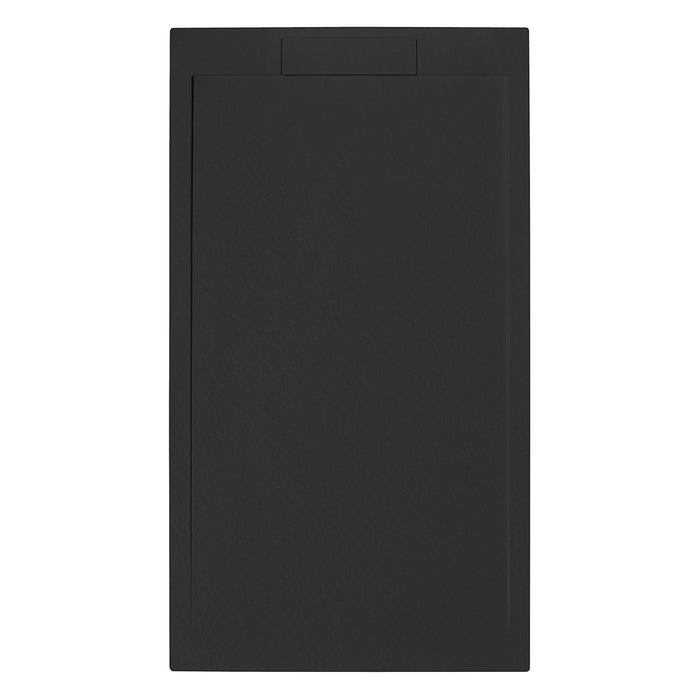 Piatto doccia rettangolare 140x90 cm effetto pietra in marmoresina EUPHORIA nero ATENE