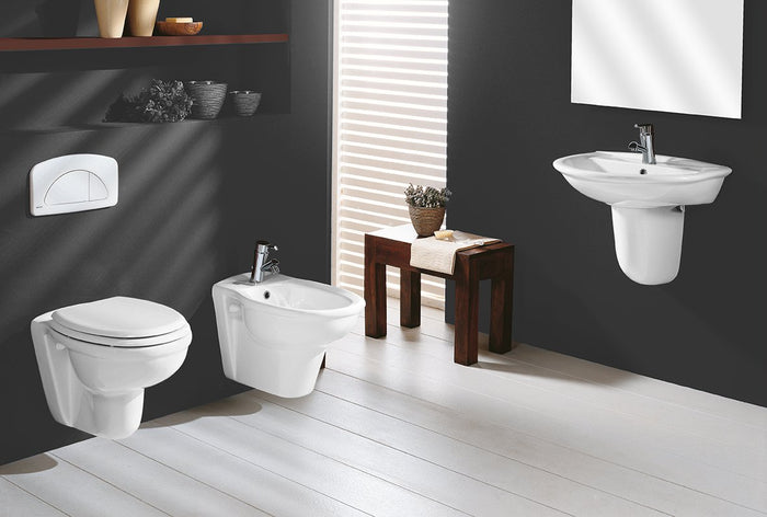 Sanitari sospesi Karla Rak Ceramics: WC, Bidet, Copriwater Bianco