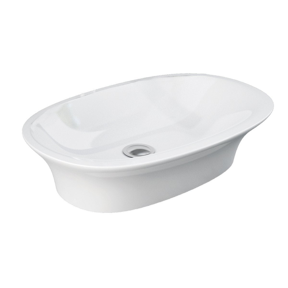 Lavabo da appoggio in ceramica bianco cm 60 senza foro rubinetto Sensation - Rak Ceramics