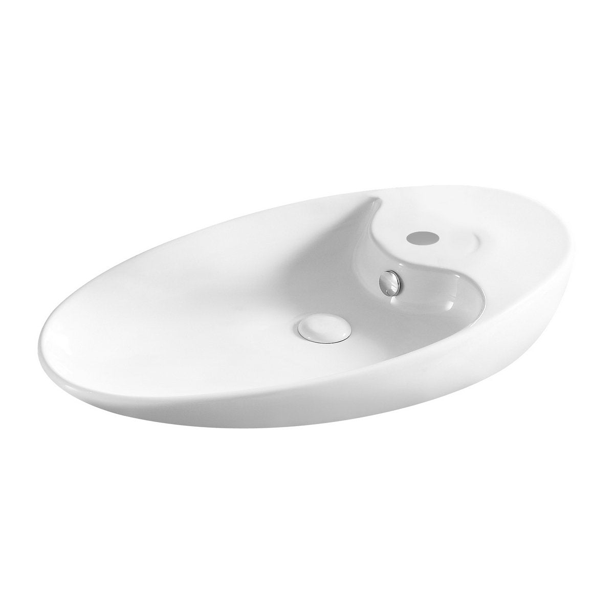 Lavabo appoggio 73.5x39 cm LA28 bianco