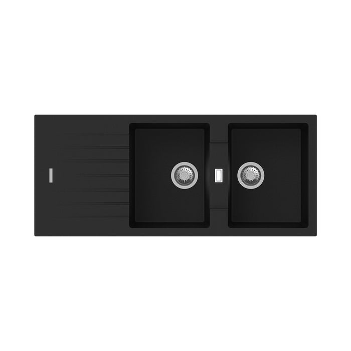Lavello 116 cm da incasso in sintetico effetto granito due vasche Avena
