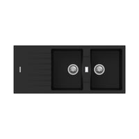 Lavello 116 cm da incasso in sintetico effetto granito due vasche Bianco