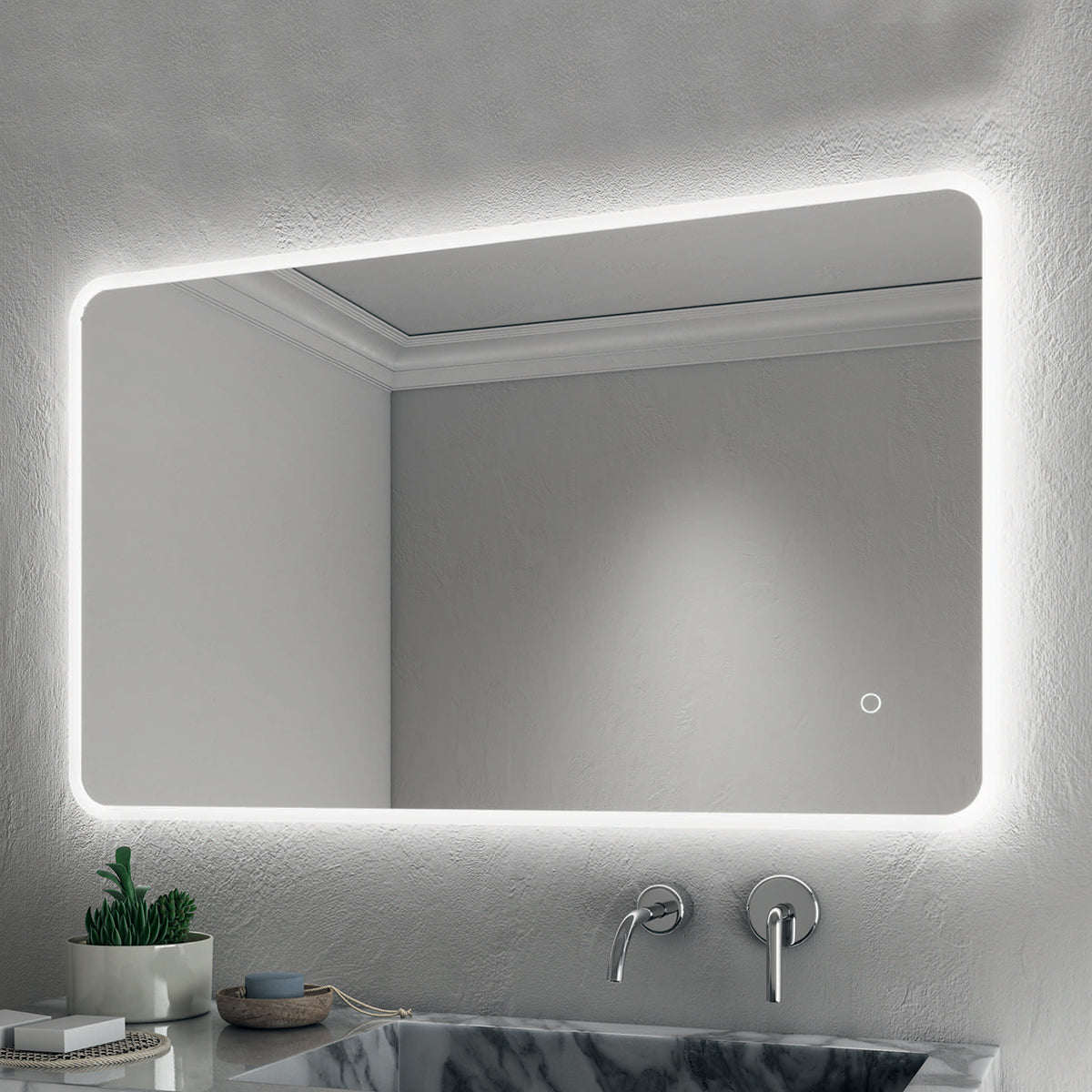 Specchio rettangolare illuminazione led 80x60 cm modello L207