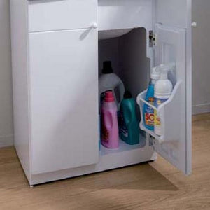 Lavatoio 60x50 con mobile ad 2 ante in ABS con tavola in propilene - Bianco