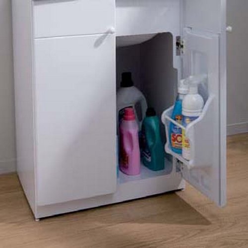 Lavatoio 60x50 con mobile ad 2 ante in ABS con tavola in propilene - Bianco