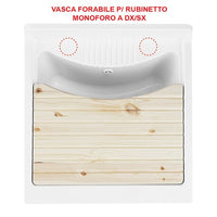 Lavatoio 45x50 1 anta con mobile in nobilitato idrofugo W100 e cesto estraibile - Bianco