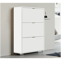 Scarpiera 3 ribalte in nobilitato - Bianco Lucido