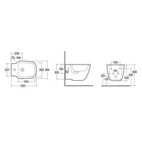 Sanitari sospesi One Rak Ceramics: WC, Bidet, Copriwater Bianco