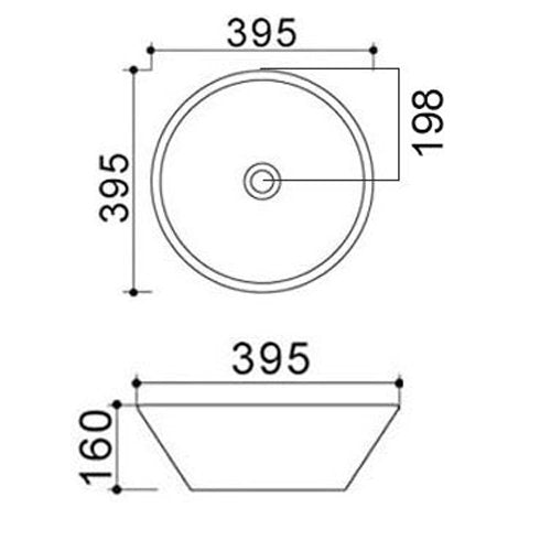 Lavabo appoggio LA25 bianco dm 39.5