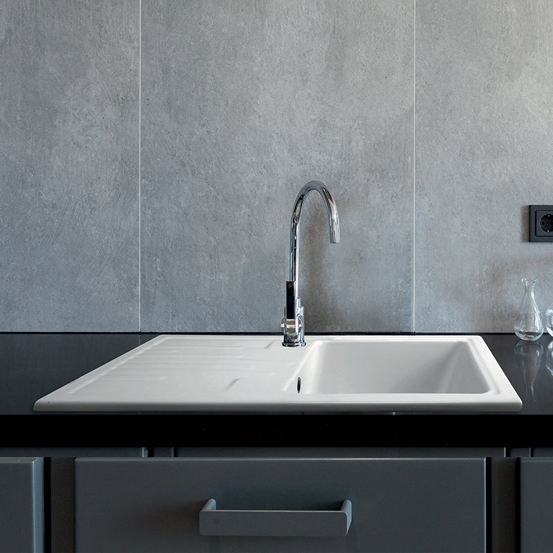 Lavello 86x50 cm da incasso in ceramica Bianco