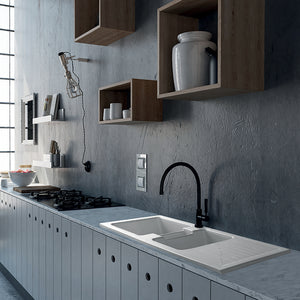 Lavello 116x50 cm da incasso in ceramica Bianco