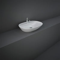 Lavabo appoggio ovale monoforo Rak Ceramics Bianco