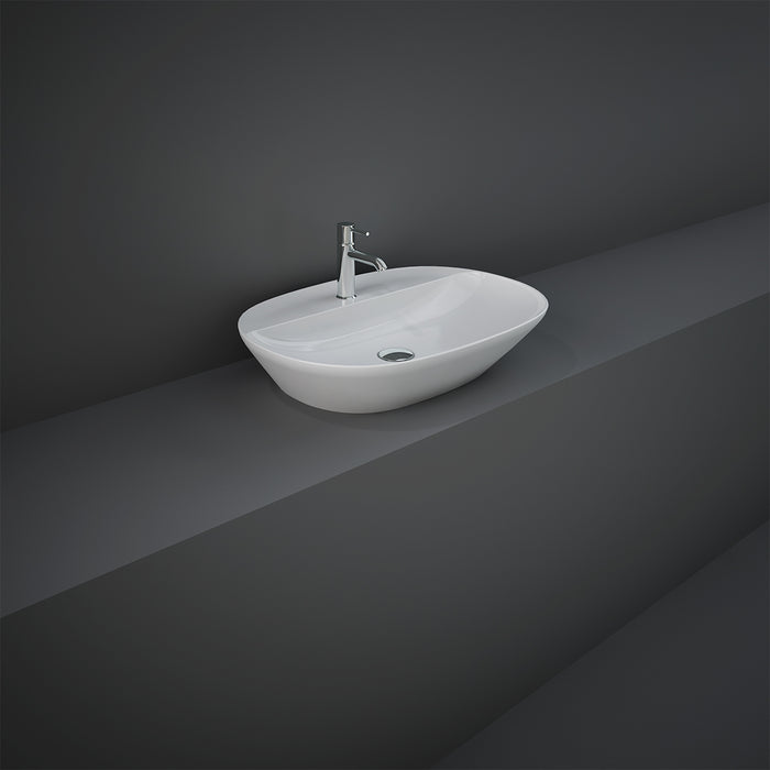 Lavabo appoggio ovale monoforo Rak Ceramics Bianco