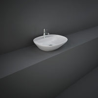 Lavabo appoggio foro rubinetto ovale Rak Ceramics Bianco