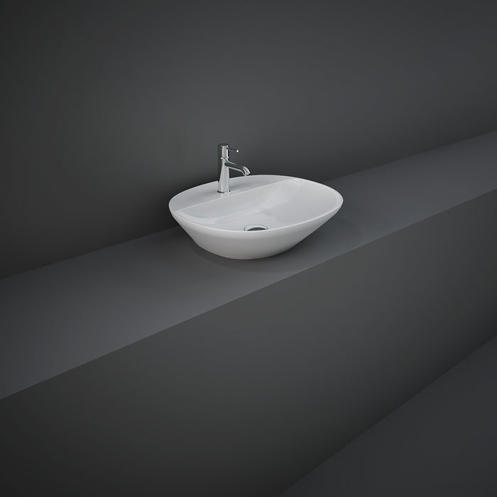 Lavabo appoggio foro rubinetto ovale Rak Ceramics Bianco