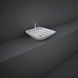 Lavabo appoggio quadrato foro rubinetto Rak Ceramics Bianco