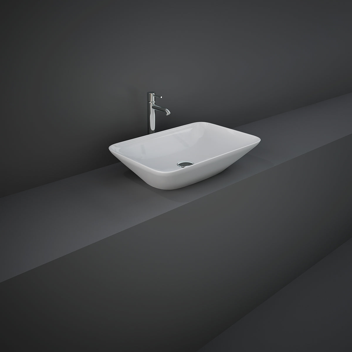 Lavabo appoggio rettangolare Rak Ceramics - Bianco