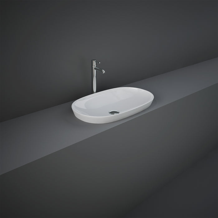 Lavabo incasso ovale allungato Rak Ceramics Bianco