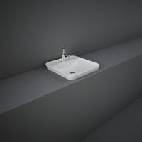 Lavabo incasso quadrato foro rubinetto Rak Ceramics Bianco