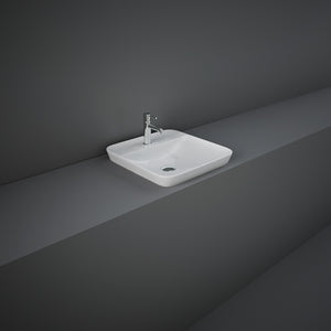 Lavabo incasso quadrato foro rubinetto Rak Ceramics Bianco