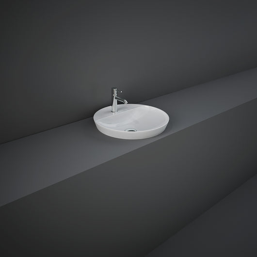 Lavabo incasso tondo foro rubinetto Rak Ceramics Bianco