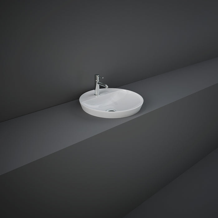 Lavabo incasso tondo foro rubinetto Rak Ceramics Bianco