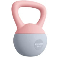 Kettlebell 8 kg riempita con sabbia metallica, manico antiscivolo 19x19x28 cm Rosa