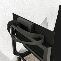 Porta Legna in Metallo con Borsa da Trasporto Rimovibile in Tessuto Oxford, 53x33x43 cm, Nero