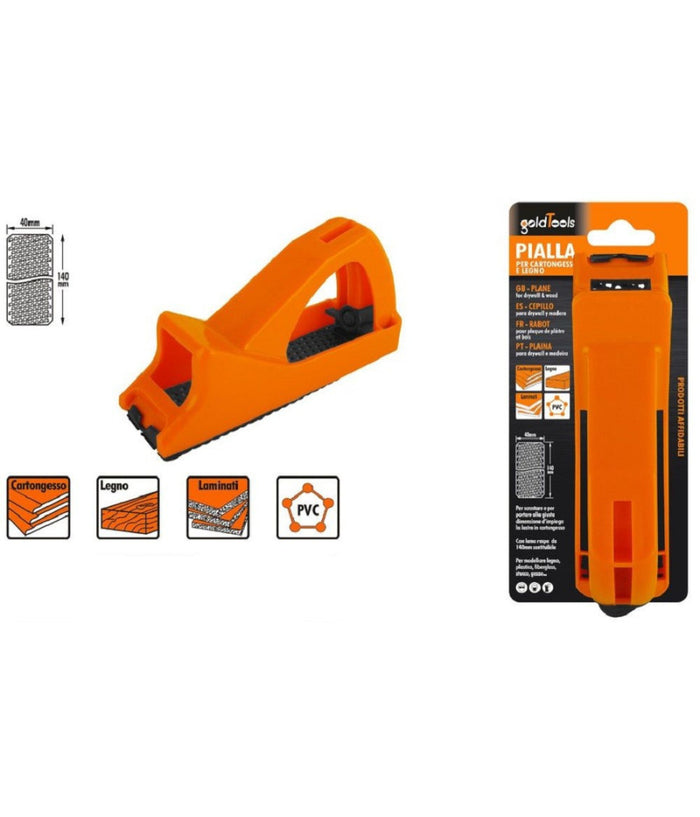 Pialla Pvc Per Cartongesso Legno Con Lama Raspa 140x40mm Intercambiabile 57221         