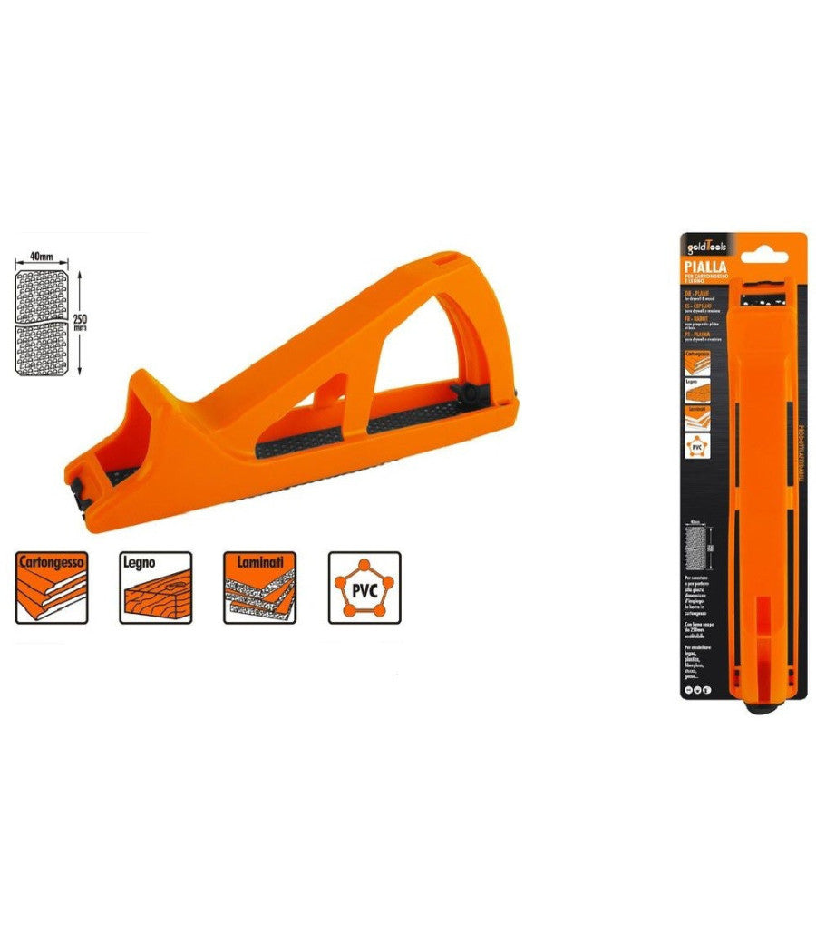 Pialla Pvc Per Cartongesso Legno Con Lama Raspa 250 X 40mm Intercambiabile 57220         