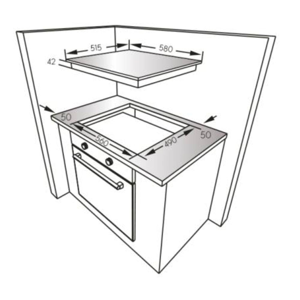 Piano cottura 4 fuochi colore inox Daewoo H6G40L2IT