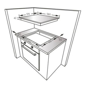 Piano cottura 4 fuochi colore inox Daewoo H6G40L2IT