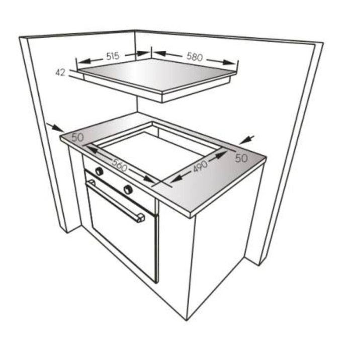 Piano cottura 4 fuochi colore inox Daewoo H6G40L2IT