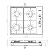 Piano cottura 4 fuochi inox Samet Ariane