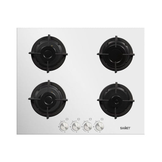 Piano cottura 4 fuochi Samet Venere60 vetro bianco