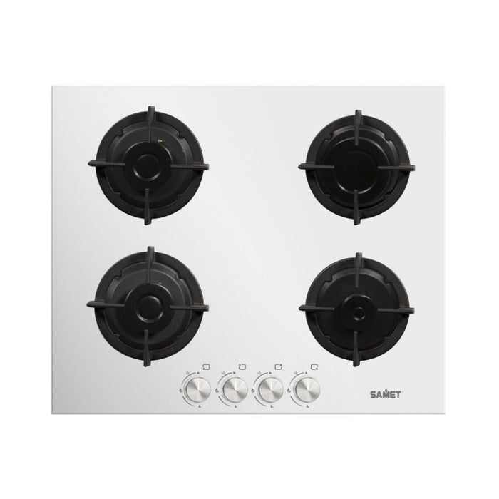 Piano cottura 4 fuochi Samet Venere60 vetro bianco