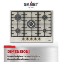 Piano cottura 5 fuochi da 90 cm avena Aiace Samet