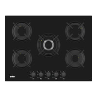 Piano cottura 5 fuochi Samet Minerva70 vetro nero