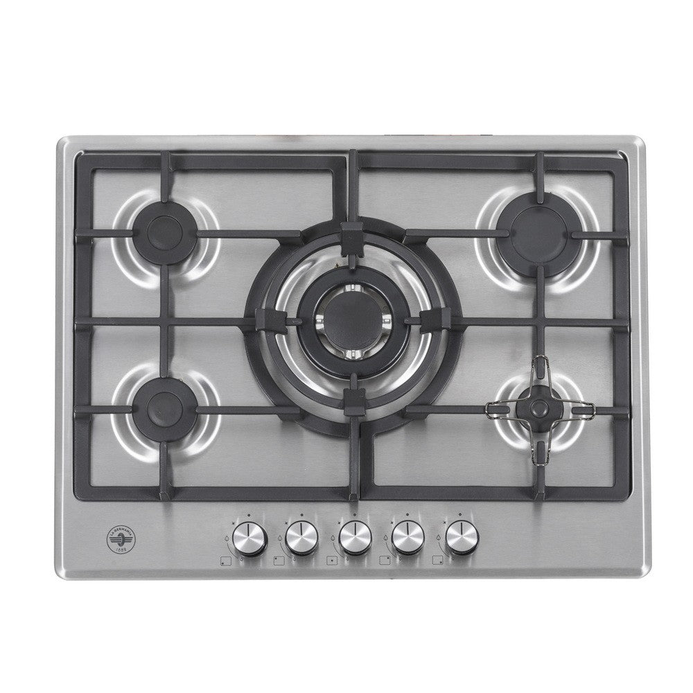 Piano cottura inox da 70 5 fuochi gas La Germania P705CLAGXV