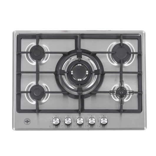 Piano cottura inox da 70 5 fuochi gas La Germania P705CLAGXV