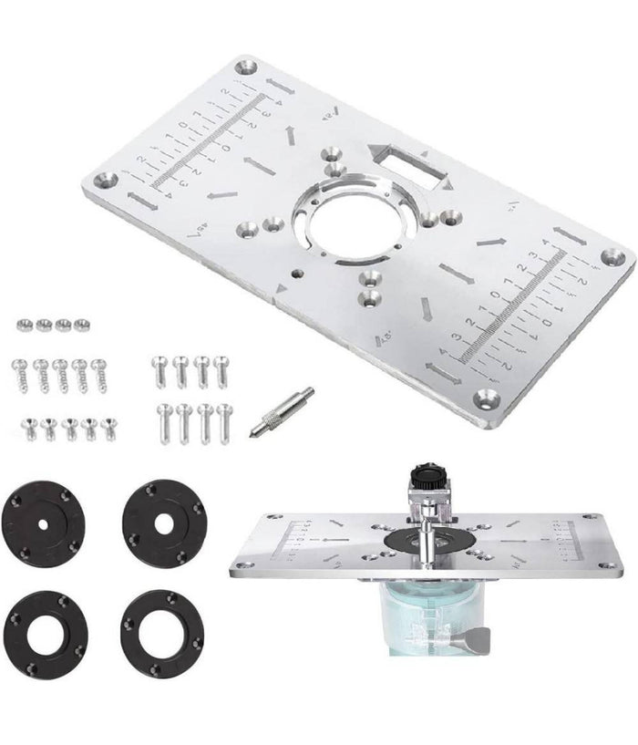 Piano Di Fresatura Router Piastra Per Fresatrice Verticale Con 4 Anelli Viti         