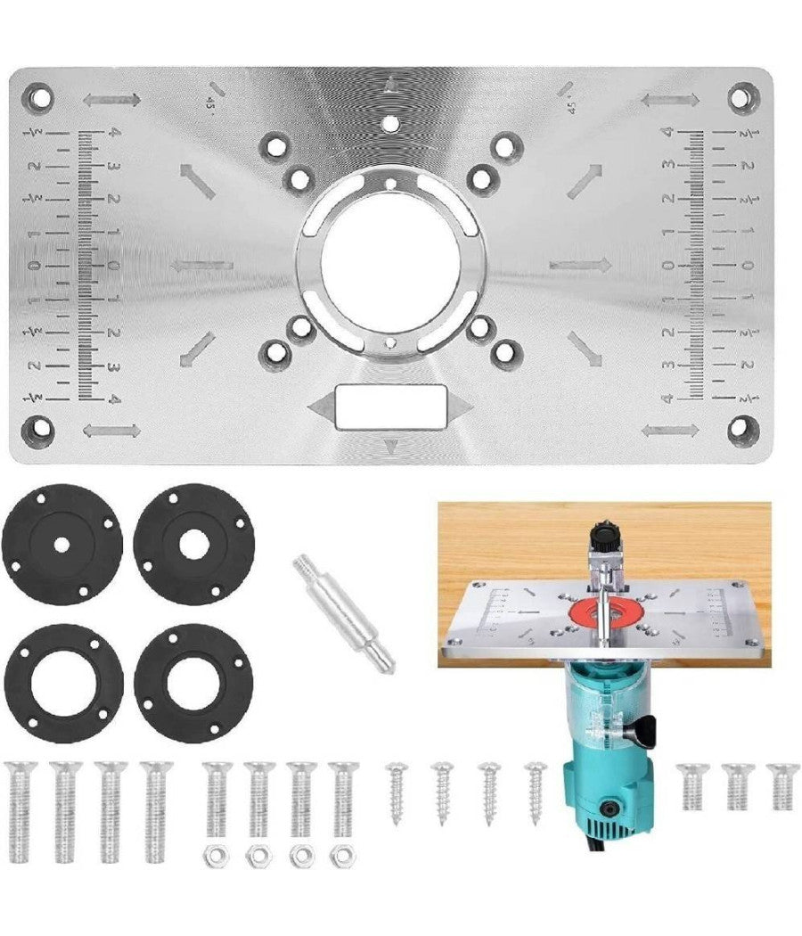 Piano Di Fresatura Router Piastra Per Fresatrice Verticale Con 4 Anelli Viti         