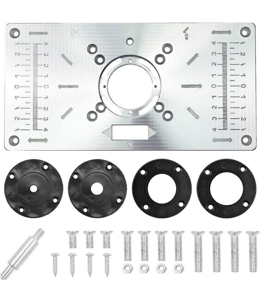 Piano Di Fresatura Router Piastra Per Fresatrice Verticale Con 4 Anelli Viti         