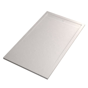 Piatto doccia in marmo resina bianco pietra cemento grid, misura 90x150