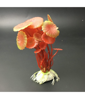 Pianta 10 Cm Piantina Artificiale Per Acquario Piante Finte Plastica Color Rosso         